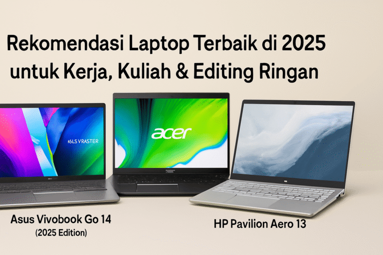 Rekomendasi Laptop Terbaik di 2025 untuk Kerja, Kuliah & Editing Ringan